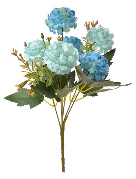 Dekorácia umelá kvetina s modrými kvetmi - 15*10*30 cm - Clayre & Eef