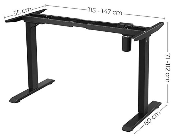 SONGMICS Nastaviteľný elektrický rám stola čierny