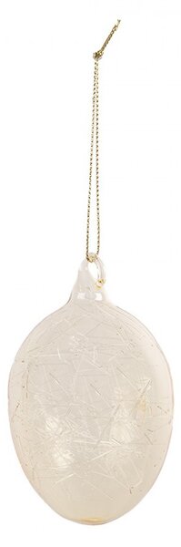 Žlté závesné sklenené vajíčko Egg - Ø 6*10 cm - Clayre & Eef