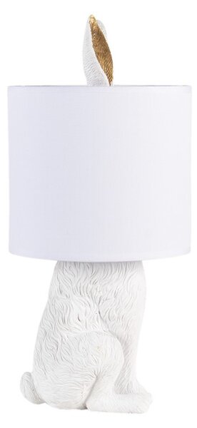 Biela stolná lampa králik s bielym tienidlom Rabbi - Ø 20*45 cm E27/max 1*60W - Clayre & Eef