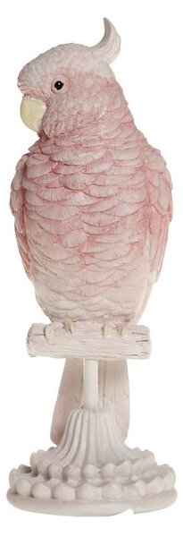 Ružová dekorácia papagáj na podstavci Parroté - 10*11*28 cm - Chic Antique