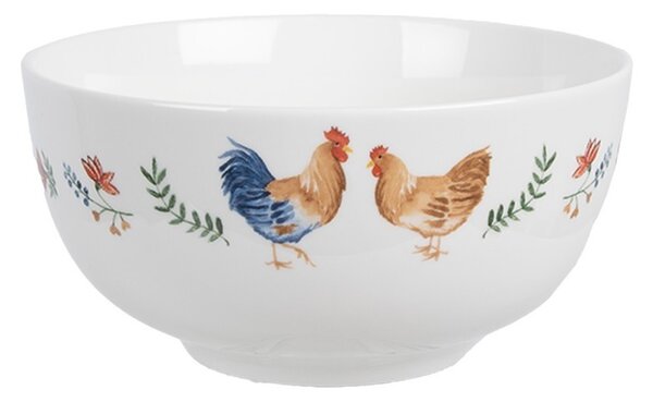 Miska s kohútikom a sliepočkou Chicken and Rooster - Ø 14*7 cm / 500 ml - Clayre & Eef