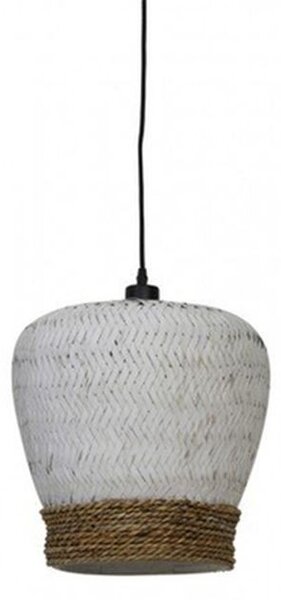 Biele antik ratanové závesné svetlo Mikki - Ø 34*23 cm - Light & Living