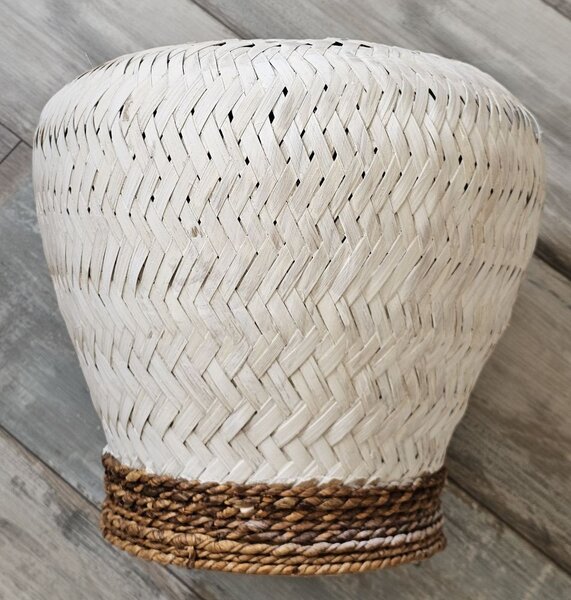 Biele antik ratanové závesné svetlo Mikki - Ø 34*23 cm - Light & Living