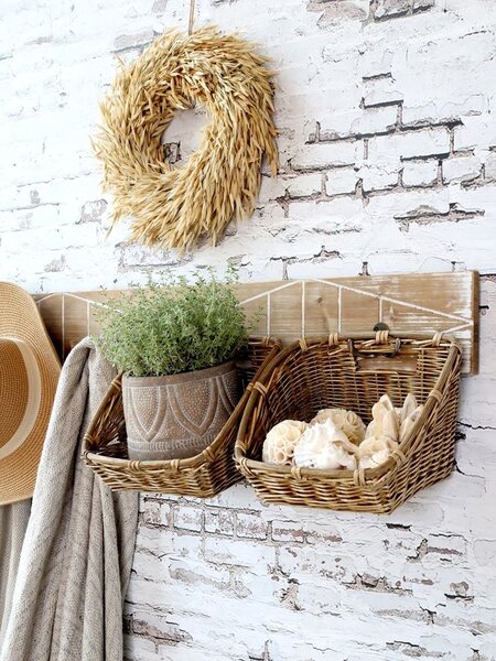 Prírodný slamený dekoratívny veniec s obilím Fleur - Ø 30 cm - Chic Antique