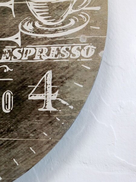 Mocca nástenné hodiny Coffee - 34 * 3cm / 1 * AA - Chic Antique