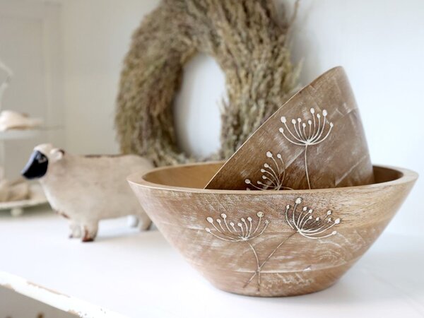 Drevená servírovacia misa z mangového dreva Tours Bowl - Ø 30*10 cm - Chic Antique