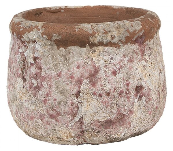 Dekoratívny béžový antik terakotový džbán Teracci - Ø 13*9 cm - Clayre & Eef