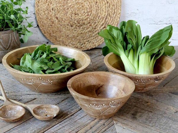 Drevená servírovacia misa z mangového dreva Tours Bowl - Ø 30*10 cm - Chic Antique