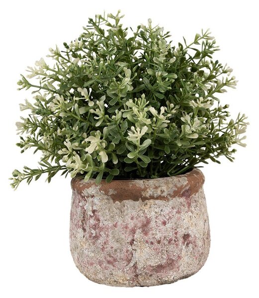 Dekoratívny béžový antik terakotový džbán Teracci - Ø 13*9 cm - Clayre & Eef