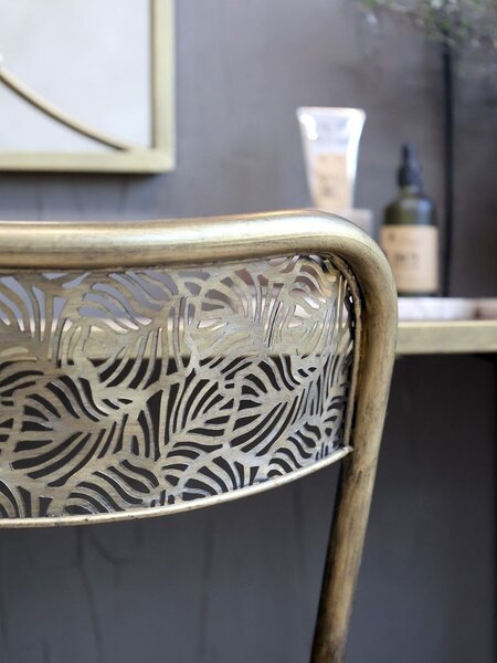 Mosadzná antik kovová skladacia stolička Arles Chair - 52*45*82 cm - Chic Antique