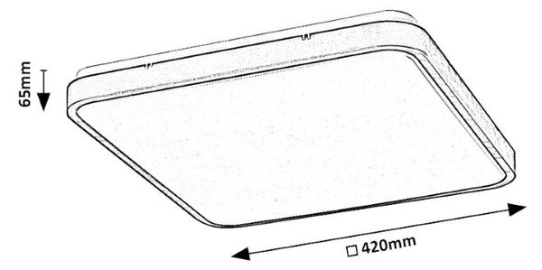 RABALUX 71434 Alenzo stropné svietidlo 420x420mm LED 36W/2300lm 3000-6000K IP44 čierna, stmievateľné, diaľkový ovládač