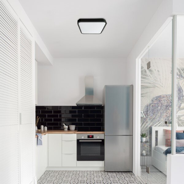 RABALUX 71434 Alenzo stropné svietidlo 420x420mm LED 36W/2300lm 3000-6000K IP44 čierna, stmievateľné, diaľkový ovládač