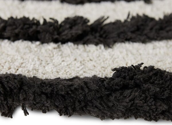 Béžovo-čierna okrúhla bavlnená kúpeľňová predložka Bath mat - Ø 120 cm - HKLIVING