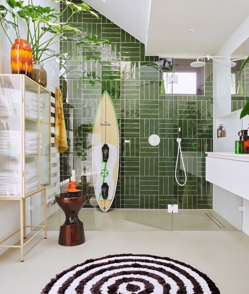 Béžovo-čierna okrúhla bavlnená kúpeľňová predložka Bath mat - Ø 120 cm - HKLIVING