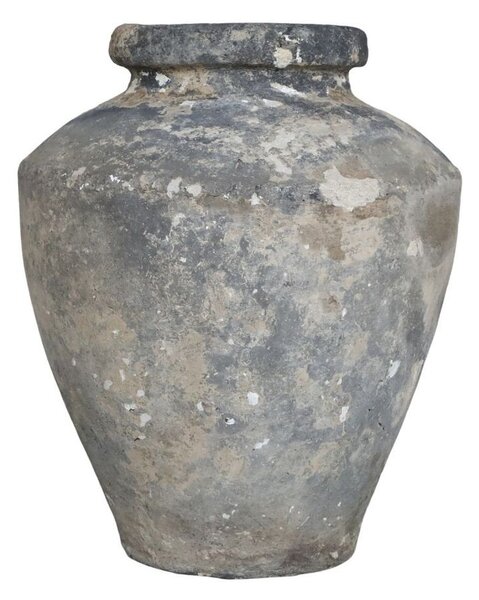Šedá antik hlinená váza Grimaud - Ø 35*55 cm - Chic Antique