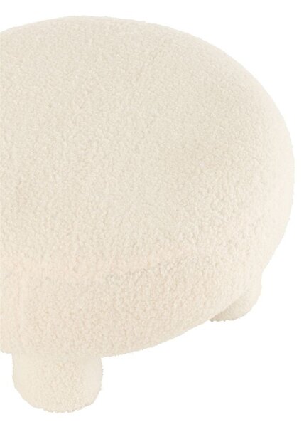 Biela okrúhla stolička Teddy Bouclé White - Ø 52*28 cm - J-Line by Jolipa