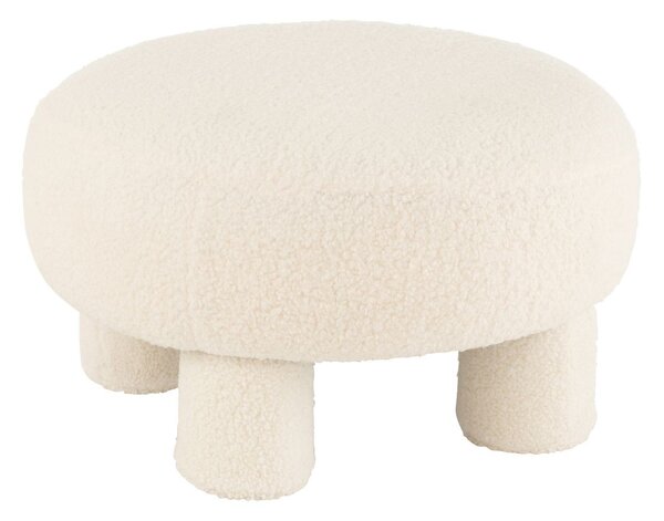 Biela okrúhla stolička Teddy Bouclé White - Ø 52*28 cm - J-Line by Jolipa