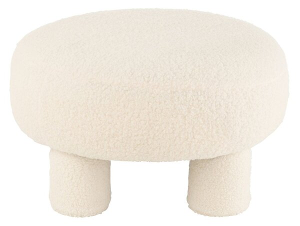 Biela okrúhla stolička Teddy Bouclé White - Ø 52*28 cm - J-Line by Jolipa