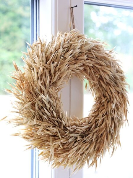 Prírodný slamený dekoratívny veniec s obilím Fleur - Ø 30 cm - Chic Antique