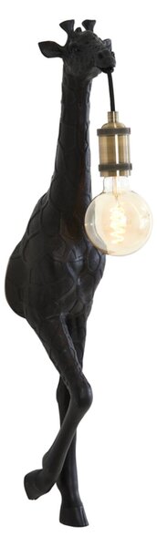 Čierna antik nástenná lampa žirafa Giraffe - 24 * 12 * 75 cm / E27 - Light & Living