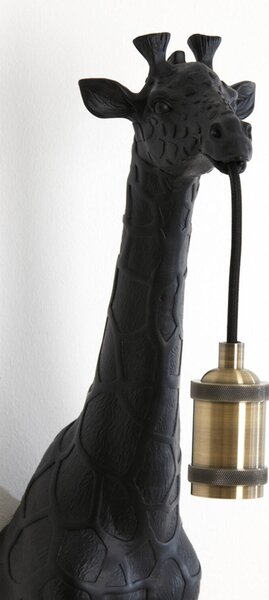 Čierna antik nástenná lampa žirafa Giraffe - 24 * 12 * 75 cm / E27 - Light & Living
