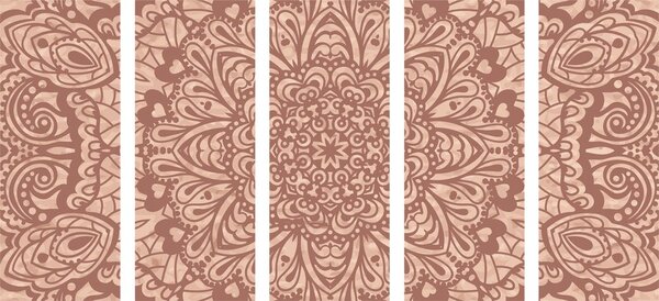 5-dielny obraz kvetinová Mandala