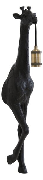Čierna antik nástenná lampa žirafa Giraffe - 24 * 12 * 75 cm / E27 - Light & Living