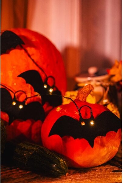Retlux - LED Dekoračná reťaz HALLOWEEN 10xLED/2xAA/teplá biela 1,3m netopiere