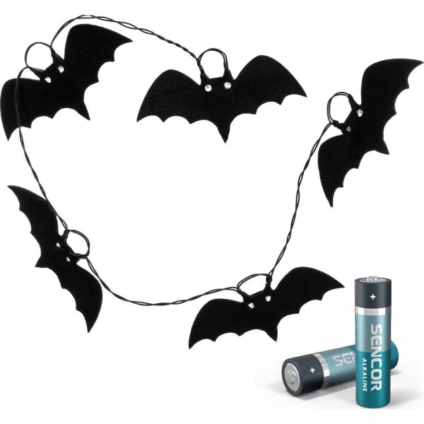 Retlux - LED Dekoračná reťaz HALLOWEEN 10xLED/2xAA/teplá biela 1,3m netopiere