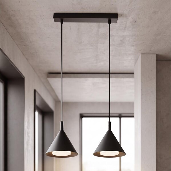 BRILAGI - LED Závesný luster na lanku CONE DOUBLE 2xGX53/15W/230V čierna