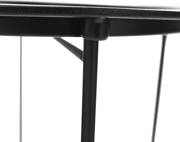 KONDELA Príručný stolík s odnímateľnou táckou, čierna, RENDER