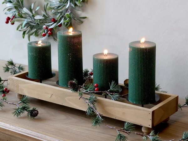 Hnedý antik drevený adventný svietnik Advent Candle - 49*14*9 cm - Chic Antique