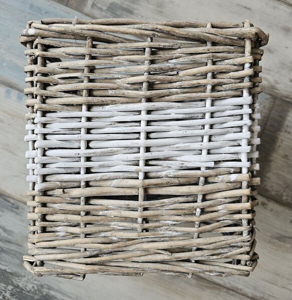Hnedé antik hranaté ratanové tienidlo - 25*25*25 cm / E27 - Clayre & Eef