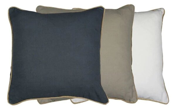 Biely plátený vankúš s jutovým lemovaním Jutei - 45*15*45 cm - Mars & More