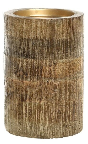 Drevený stĺpový svietnik na väčšiu sviečku Grimaud Unit L - Ø 10*15 cm - Chic Antique