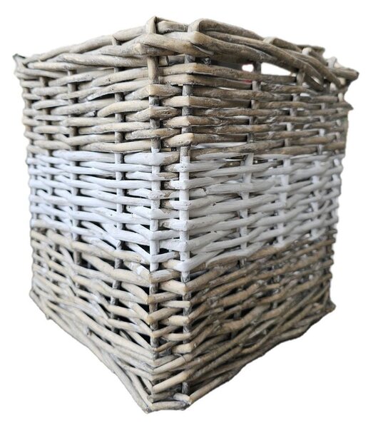 Hnedé antik hranaté ratanové tienidlo - 25*25*25 cm / E27 - Clayre & Eef