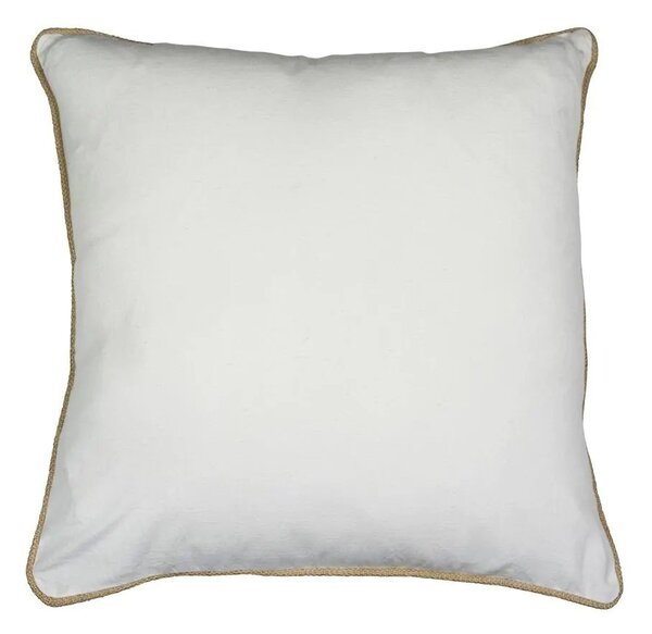 Biely plátený vankúš s jutovým lemovaním Jutei - 45*15*45 cm - Mars & More