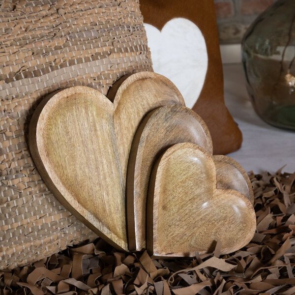 Miska v tvare srdca z mangového dreva Mango Heart - 25*25*2,5 cm - Mars & More