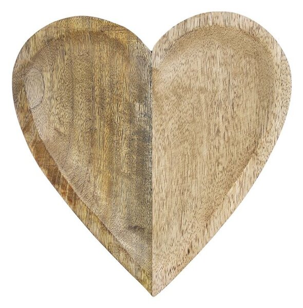 Miska v tvare srdca z mangového dreva Mango Heart - 25*25*2,5 cm - Mars & More
