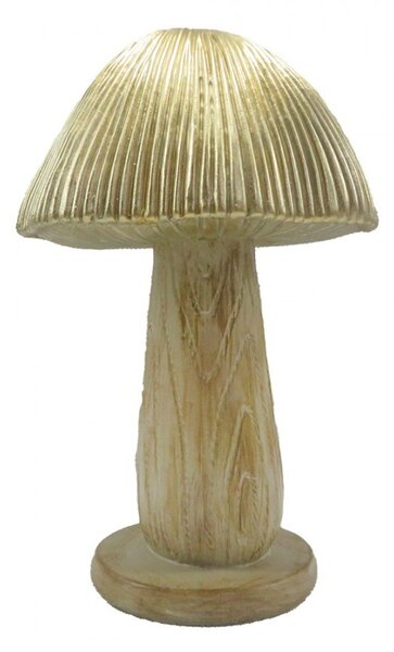 Béžovo-zlatá dekorácia huba Mushroom - Ø 13*20 cm - Clayre & Eef