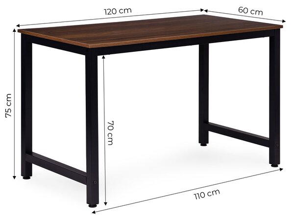 ModernHome Písací stôl 120x60 cm tmavý orech ModernHome