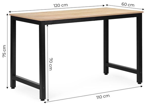 ModernHome Písací stôl 120x60 cm svetlý dub ModernHome