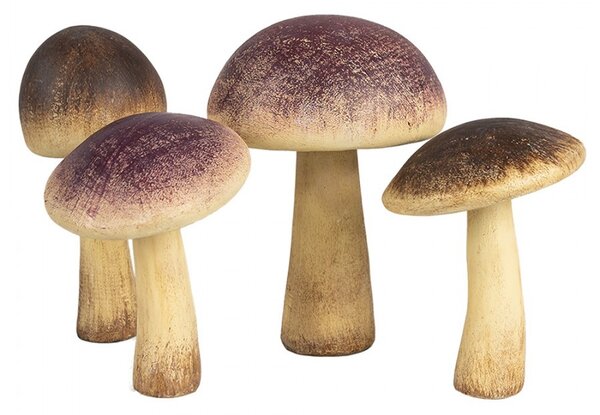 Béžovo-fialová dekorácia huba Mushroom - Ø 9*12 cm - Clayre & Eef