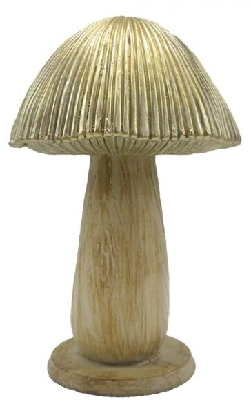 Béžovo-zlatá dekorácia huba Mushroom - Ø 9*14 cm - Clayre & Eef