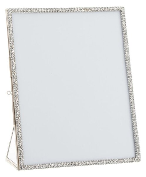 Strieborný kovový fotorámik s kamienkami Jewel XL - 20*25 cm - J-Line by Jolipa