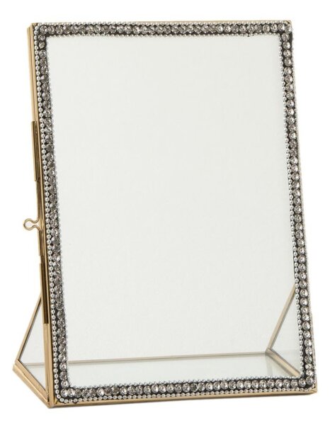 Zlatý kovový fotorámik s kamienkami Jewel L - 15*20 cm - J-Line by Jolipa