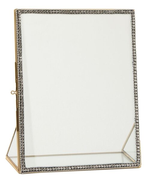 Zlatý kovový fotorámik s kamienkami Jewel XL - 20*25 cm - J-Line by Jolipa