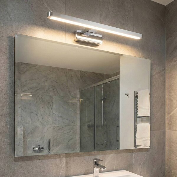 OSRAM LED nástenné svetlo ORBIS DISC BAR, chróm, 40 cm, IP44,, Chrómová / strieborná, Kúpeľňa, Hliník, Moderný