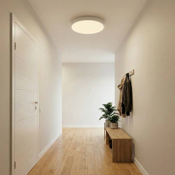 OSRAM stropné LED svetlo ORBIS LONDON, biele, Ø 48 cm, kov, Biela / opálová, Obývacia izba / jedáleň, kov, Moderný